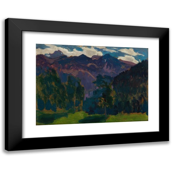 Jan Stanislawski 14x11 Black Modern Framed Museum Art Print Titled - Landscape from the Tatra Mountains (circa 1903)