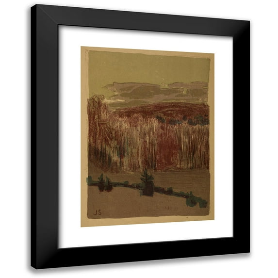 Jan Stanislawski 18x24 Black Modern Framed Museum Art Print Titled - Landscape with a Birch Grove (1904)
