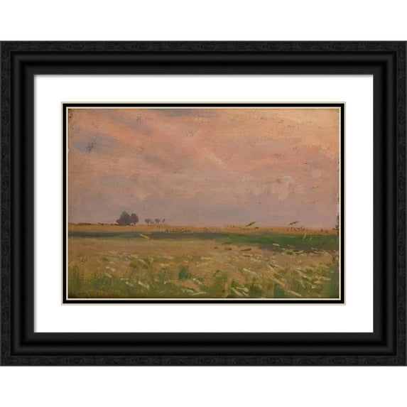 Jan Stanislawski 24x18 Black Ornate Framed Double Matted Museum Art Print Titled: Fields Near Bronowice (1902)