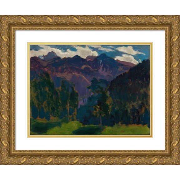 Jan Stanislawski 24x18 Gold Ornate Framed and Double Matted Museum Art Print Titled - Landscape from the Tatra Mountains (circa 1903)