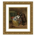 thumbnail image 1 of Jan Steen 12x14 Gold Ornate Wood Frame and Double Matted Museum Art Print Titled - The Sick Woman (C. 1663 - C. 1666), 1 of 4