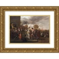 thumbnail image 1 of Jan Steen 14x11 Gold Ornate Wood Frame and Double Matted Museum Art Print Titled - David Returning Victorious After Defeating Goliath and the Philistines (1670 - 1671), 1 of 4