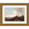 thumbnail image 1 of Jan Steen 14x11 Gold Ornate Wood Frame and Double Matted Museum Art Print Titled - Winter Scene, 1 of 4
