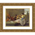 thumbnail image 1 of Jan Steen 18x15 Gold Ornate Wood Frame and Double Matted Museum Art Print Titled - The Lute Player (C. 1670), 1 of 4