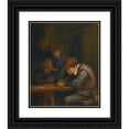 thumbnail image 1 of Jan Steen 20x24 Black Ornate Framed Double Matted Museum Art Print Titled: Peasants Drinking and Cutting Tobacco in an Inn, 1 of 5