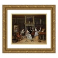 thumbnail image 1 of Jan Steen 23x20 Gold Ornate Framed and Double Matted Museum Art Print Titled - Fantasy Interior with Jan Steen and the Family of Gerrit Schouten, 1 of 4