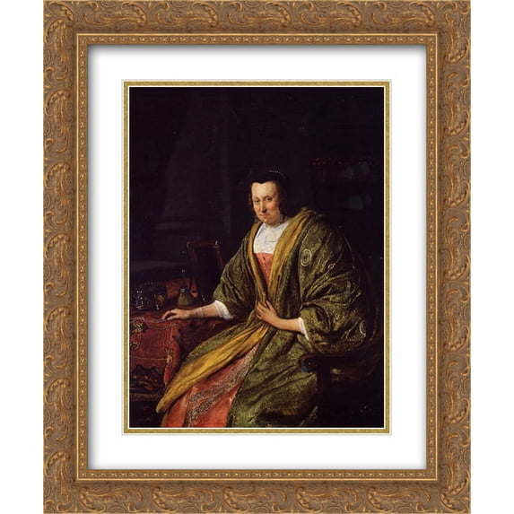 Jan Steen 2x Matted 20x24 Gold Ornate Framed Art Print 'Portrait of Geertruy Gael, Second Wife of Gerrit Gerritsz Schouten'