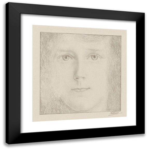 Jan Toorop 12x12 Black Modern Framed Museum Art Print Titled - Portrait of Willy Timmerman (1895)
