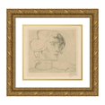 thumbnail image 1 of Jan Toorop 16x15 Gold Ornate Wood Frame and Double Matted Museum Art Print Titled - Portrait of Marguerite Helfrich (1897), 1 of 4