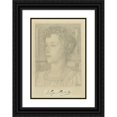 thumbnail image 1 of Jan Toorop 18x24 Black Ornate Framed Double Matted Museum Art Print Titled: Portrait of Miss M. Snijder Van Wissenkerke with a Meadow with Trees in the Background (1895), 1 of 5
