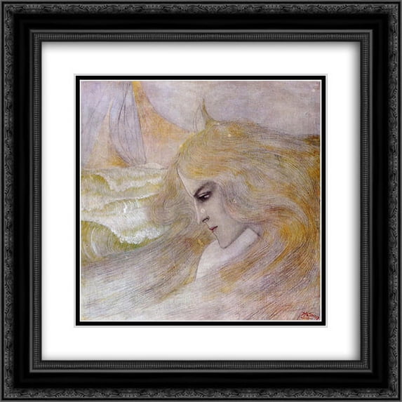 Jan Toorop 2x Matted 20x20 Black Ornate Framed Art Print 'Oceanide'