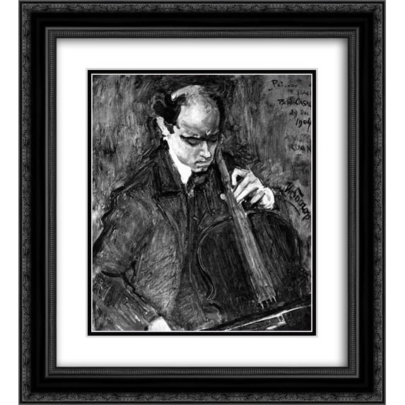 Jan Toorop 2x Matted 20x22 Black Ornate Framed Art Print 'Pablo Casals'