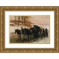 thumbnail image 1 of Jan Van Chelminski 14x11 Gold Ornate Wood Frame and Double Matted Museum Art Print Titled - The Mishap, 1 of 4