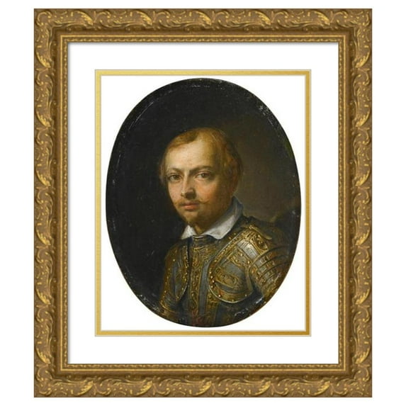 Jan Van Den Hoecke 12x14 Gold Ornate Wood Frame and Double Matted Museum Art Print Titled - Portrait of Francesco Dal Pozzo (1593-1625)