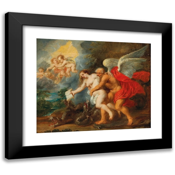 Jan Van Den Hoecke 14x12 Black Modern Framed Museum Art Print Titled - An Allegory of Time and Truth as Winner Over Envy and Falsehood