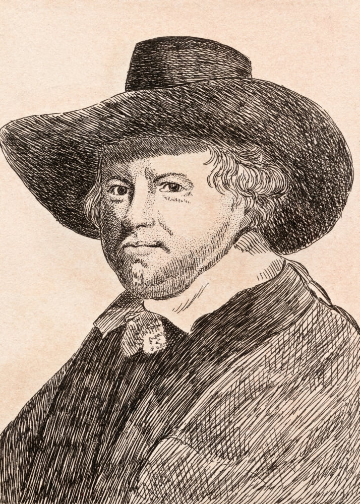 Jan Van Goyen 1596-1656 Dutch Artist From 75 Portraits Of Celebrated Painters From Authentic Originals Etched By James Girtin Published London 1817 Canvas Art - Ken Welsh Design Pics (12 x 17)
