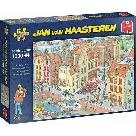 , Jan Van Haasteren - 'The Missing Piece' Unique Comic Fun Designed Jigsaw Puzzle for Adults - 1,000 Piece 29.5" x 19.7"