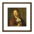 thumbnail image 1 of Jan Van Haensbergen Self Portrait Painting 8X8 Inch Square Wooden Framed Wall Art Print Picture with Mount, 1 of 4