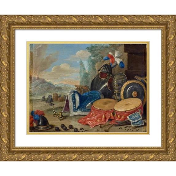 Jan Van Kessel The Elder 18x14 Gold Ornate Wood Frame and Double Matted Museum Art Print Titled - Emblems of War