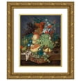 thumbnail image 1 of Jan Van Os 15x18 Gold Ornate Wood Frame and Double Matted Museum Art Print Titled - Fruit Still Life with a Mouse on a Ledge, 1 of 4