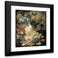 thumbnail image 1 of Jan Van Os 20x24 Black Modern Framed Museum Art Print Titled - Still Life with Flowers, Fruit and Birds (1774), 1 of 5