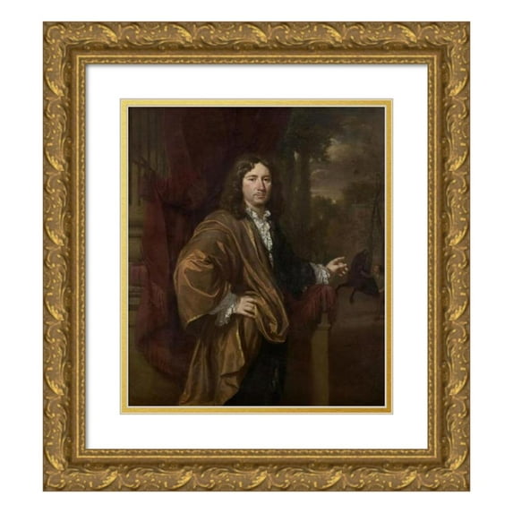 Jan Verkolje 15x17 Gold Ornate Wood Frame and Double Matted Museum Art Print Titled - Portrait of a Man (1685)