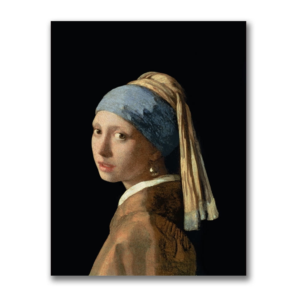 Classic Dutch Portrait Canvas Art in Brown and Blue