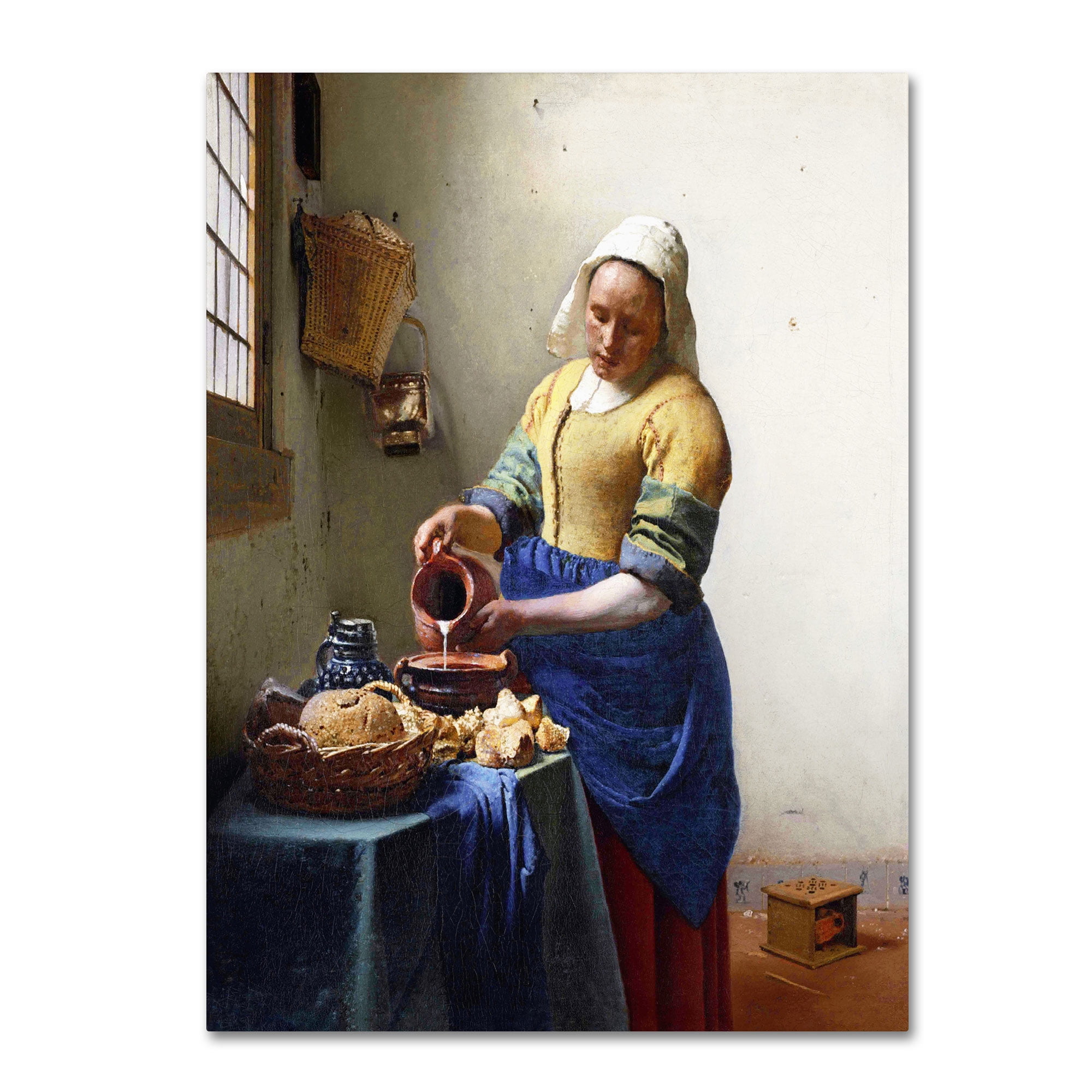 Johannes Vermeer The Milkmaid 1658-60 Gallery-Wrapped Canvas Art, 19'' x 14''