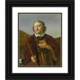 thumbnail image 1 of Jan Victors 12x14 Black Ornate Wood Framed Double Matted Museum Art Print Titled: A Shepherd with His Staff, His Herd Beyond, 1 of 5
