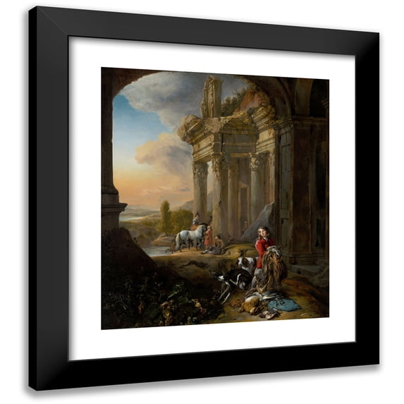 Jan Weenix 12x14 Black Modern Framed Museum Art Print Titled - After the Hunt (C. 1656)