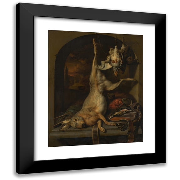 Jan Weenix 15x18 Black Modern Framed Museum Art Print Titled - Dead Hare (1689)