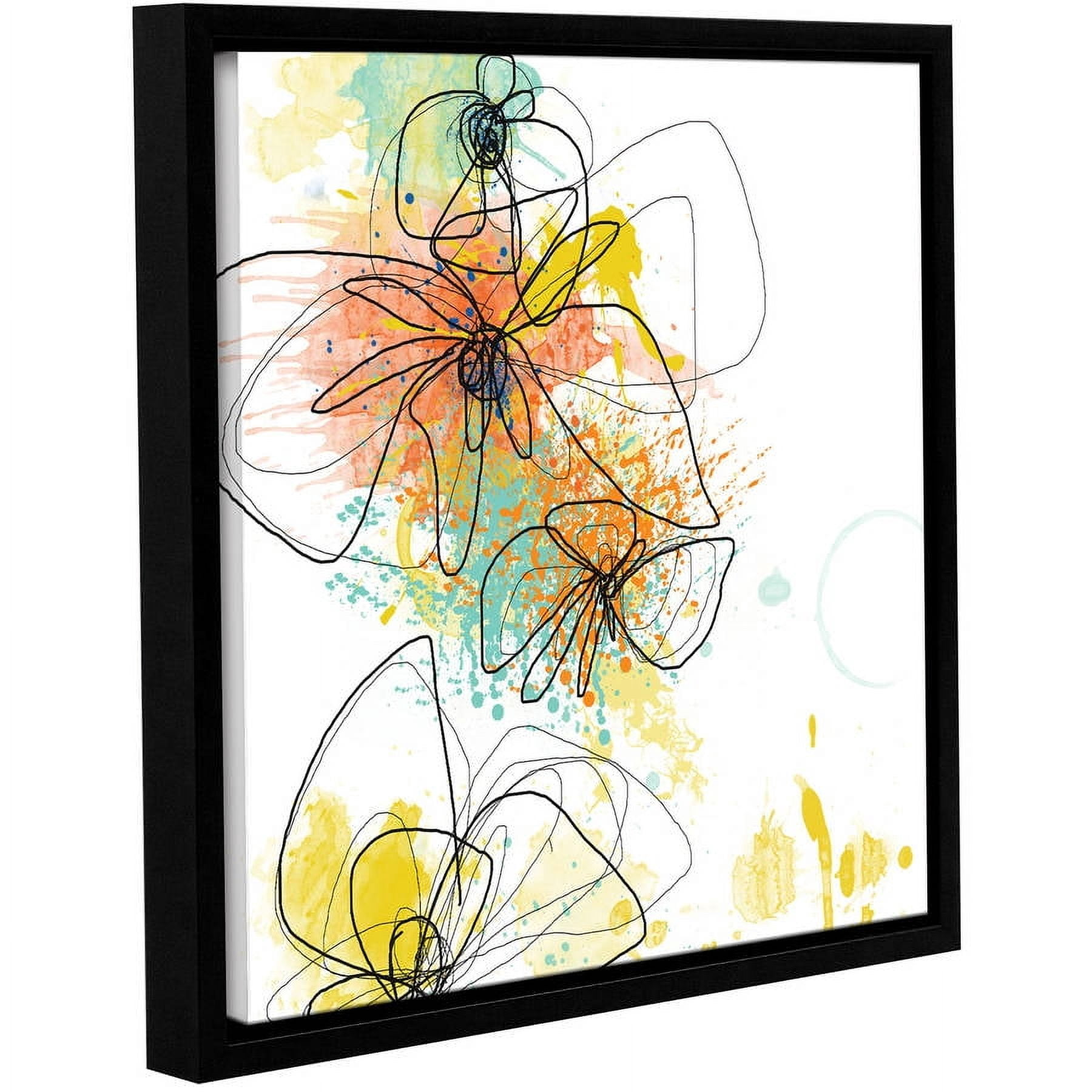 Jan Weiss "Orange Botanica" Floater-Framed Gallery-Wrapped Canvas