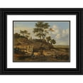 thumbnail image 1 of Jan Wijnants 24x18 Black Ornate Framed Double Matted Museum Art Print Titled: A Dune Landscape with Falconers (1667), 1 of 5