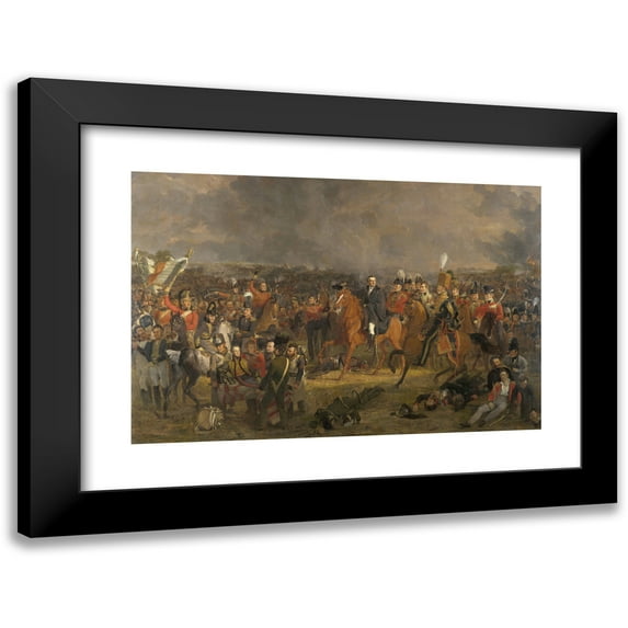 Jan Willem Pieneman 18x13 Black Modern Framed Museum Art Print Titled - The Battle of Waterloo (1824)