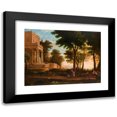 thumbnail image 1 of Jan Wolański 18x14 Black Modern Framed Museum Art Print Titled - Landscape with a Classical Structure (1821), 1 of 5