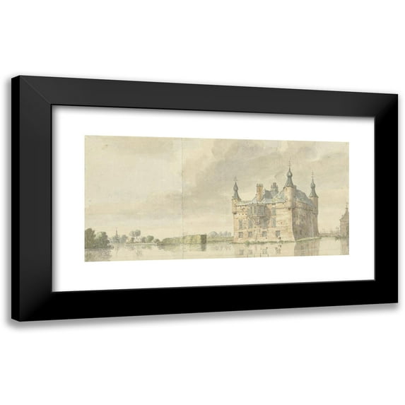 Jan de Beijer 18x11 Black Modern Framed Museum Art Print Titled - The House Driesberg (1744)