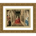thumbnail image 1 of Jan van Eyck 24x19 Gold Ornate Framed and Double Matted Museum Art Print Titled - Triptych of Mary and Child, St. Michael, and the Catherine (1437), 1 of 4