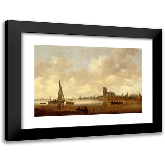 Jan van Goyen 18x13 Black Modern Framed Museum Art Print Titled - View of Draft (1645)