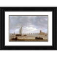 thumbnail image 1 of Jan van Goyen 24x17 Black Ornate Framed Double Matted Museum Art Print Titled: Mouth of the Meuse (Dordrecht), 1 of 5