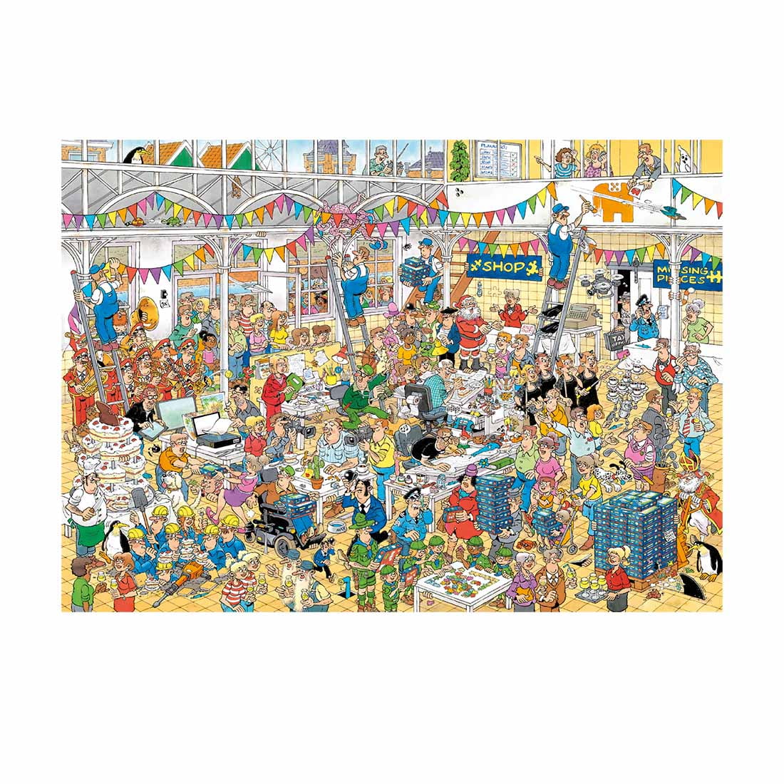 Jan Van Haasteren 1000-Piece Puzzle – The Annual Bird Census (Big Garden Birdwatch, Recycled Cardboard)