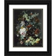 thumbnail image 1 of Jan van Huysum 12x14 Black Ornate Wood Framed Double Matted Museum Art Print Titled: Still Life with Flowers and Fruit (C. 1715), 1 of 5