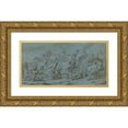 thumbnail image 1 of Jan van Orley 18x11 Gold Ornate Wood Frame and Double Matted Museum Art Print Titled - The Battle of Diomedes and Aeneas (From the Story of Achilles) (ca. 1720-30), 1 of 4