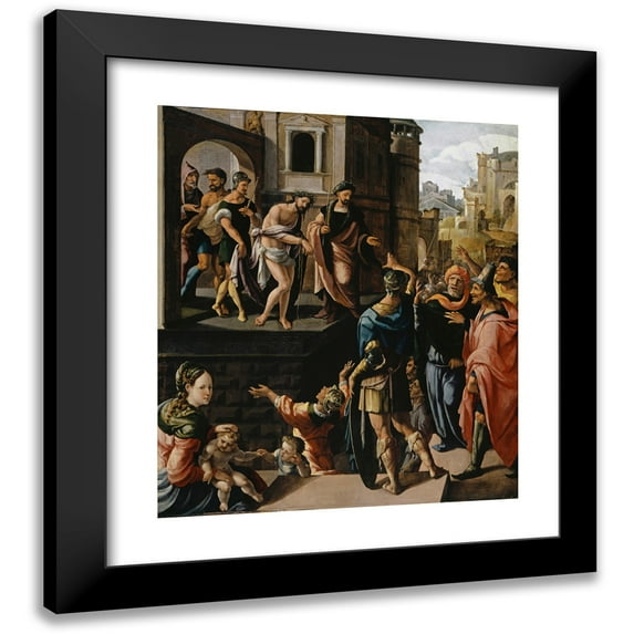 Jan van Scorel 20x23 Black Modern Framed Museum Art Print Titled - Here Man (1538)