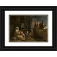 thumbnail image 1 of Jan van de Venne 24x18 Black Ornate Framed Double Matted Museum Art Print Titled: Gypsy Camp, 1 of 5