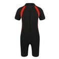 thumbnail image 1 of JanJean Boys Girls Swimwear Short Sleeve Zipper Front Bathing Suit Shorty One Piece Rash Guard Swimsuits Wetsuit Black 10, 1 of 7