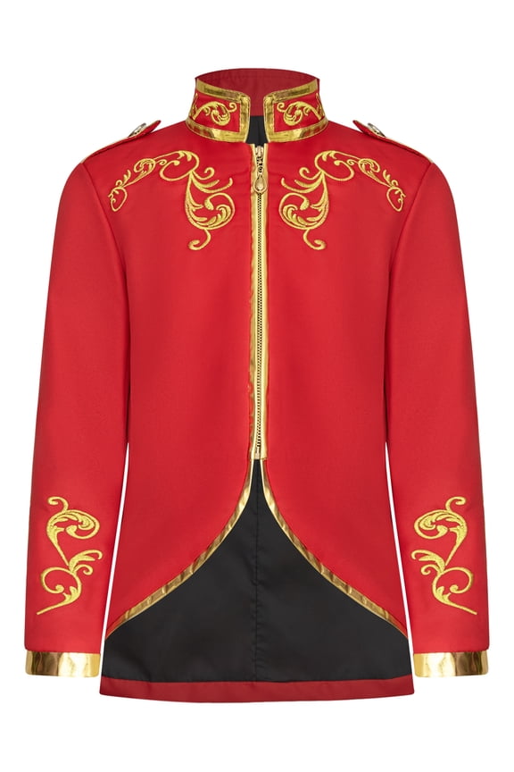 Boys Palace Prince Gold Embroidered Jacket Coat Halloween Long Sleeve Court Uniform Party Red 155
