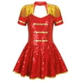 thumbnail image 1 of JanJean Girls Circus Royal Guard Halloween Costume Sequin Tassel Drum Majors Majorette Cosplay Red 14, 1 of 7