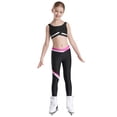 thumbnail image 1 of JanJean Girls Figure Skating Gymnastic Training Outfit Yoga Workout Suit Sleeveless U Neck Vest Top Black&Hot Pink 16, 1 of 7