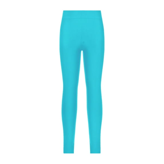 JanJean Girls Kids Gymnastic Athletic Leggings Tights Pants Dancewear for Leotard Yoga Active Unitard Lake Blue 6