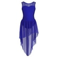 thumbnail image 1 of JanJean Girls Lyrical Dance Dress Ballet Dance Leotard Dress Mesh High-low Hem Tulle Skirt Contemporary Comtumes Blue 8, 1 of 7